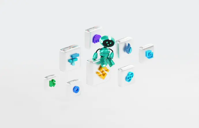 a group of small plastic toys